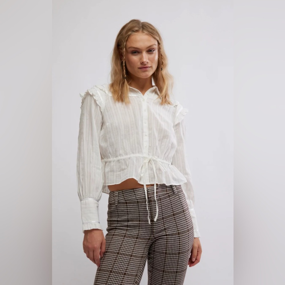 Free‎ People Women’s White Cotton Blouse